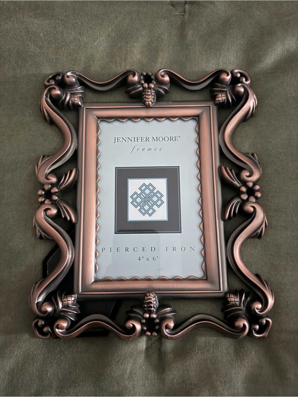 Jennifer Moore Copper Ornate Pierced Iron Picture Frame